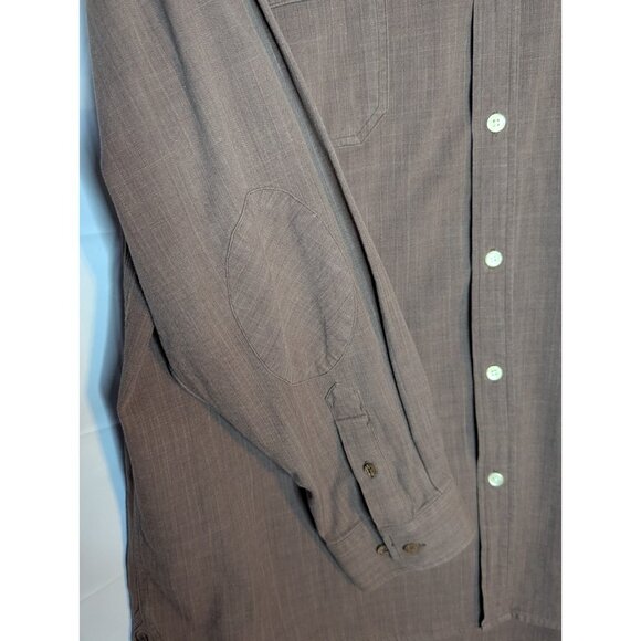 Born Men's Brown Button Cotton Bamboo Handcrafted Long Sleeve Shirt SZ XL - Picture 4 of 9